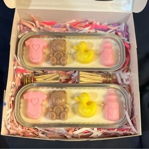 Welcome Baby Girl Soy Candle Set - Free and Clear - Unscented
